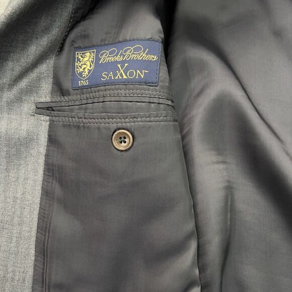 Brooks Brothers Madison Saxxon Blazer Mens Size 44L Gray Pinstripes USA - Picture 10 of 11